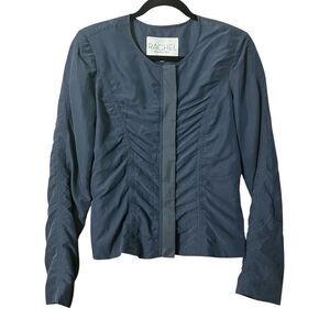 Rachel Roy ruched zip up jacket